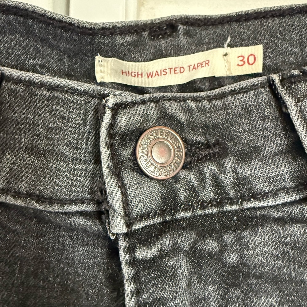 High waisted taper denim